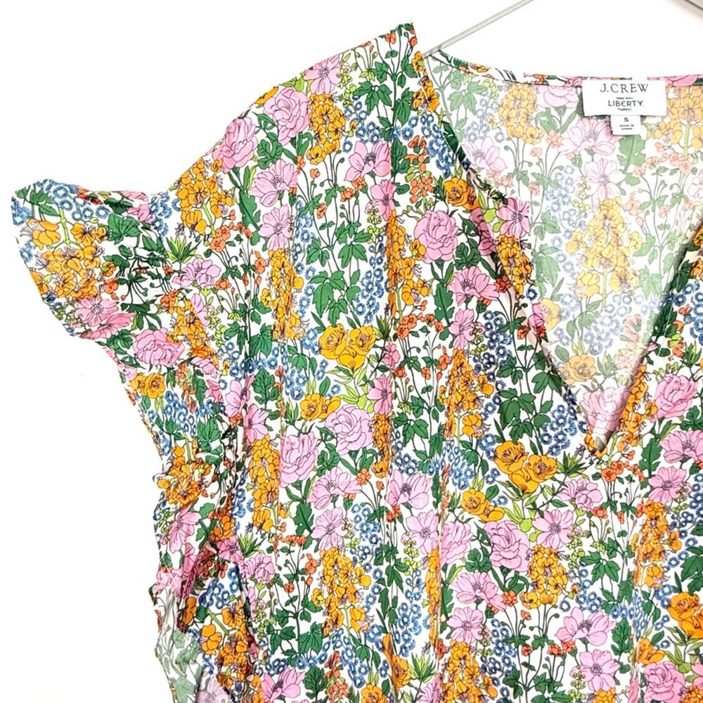 J. Crew Side-Ruffle Tunic in Liberty Mini Floral Walk - Picture 4 of 8